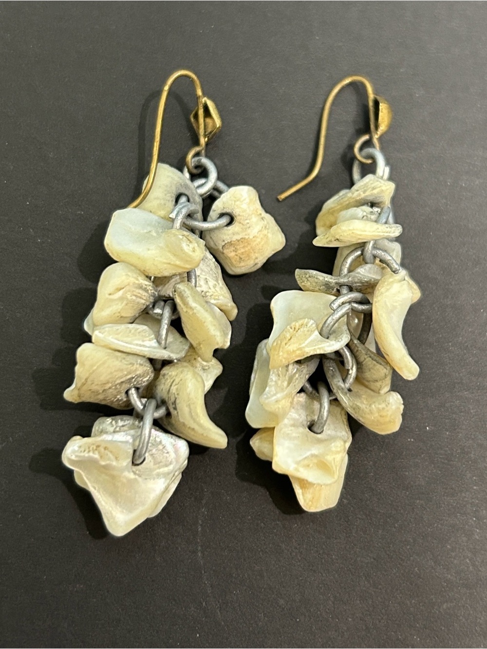 Vintage Mother of Pearl Dangle Earrings  Natural Beach Jewelry